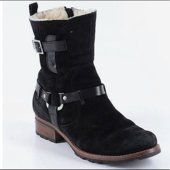 CLOSET CLOSING UGG Endell Suede Moto Harness Lug Boots - Picture 2 of 8